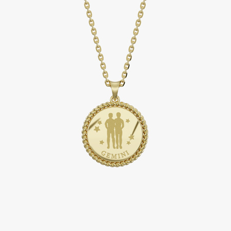 Gemini Birth Month Gold Pendant